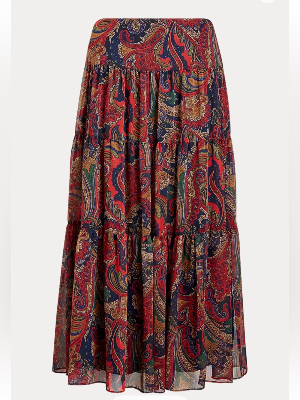 Lauren Ralph Lauren Paisley Tiered Maxi Skirt - Picture 2 of 7